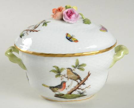 Rothschild Bird (RO) 4" Oval Bon Bon & Lid