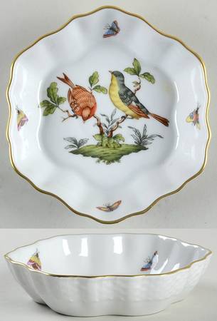 Rothschild Bird (RO) 4" Round Scalloped Dish