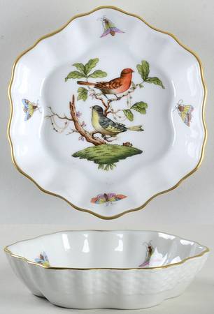 Rothschild Bird (RO) 4" Round Scalloped Dish