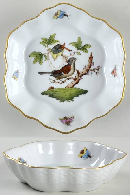 Rothschild Bird (RO) 4" Round Scalloped Dish