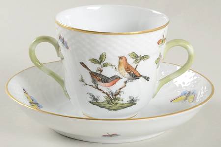 Rothschild Bird (RO) Bouillon Soup & Saucer Set
