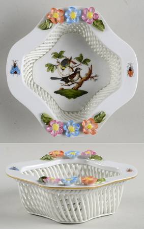 Rothschild Bird (RO) 4" Square Open Weave Basket