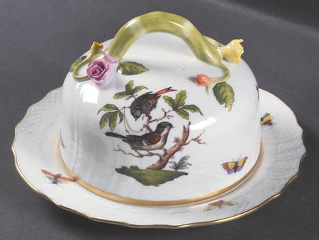 Rothschild Bird (RO) Round Cheese Dish & Lid