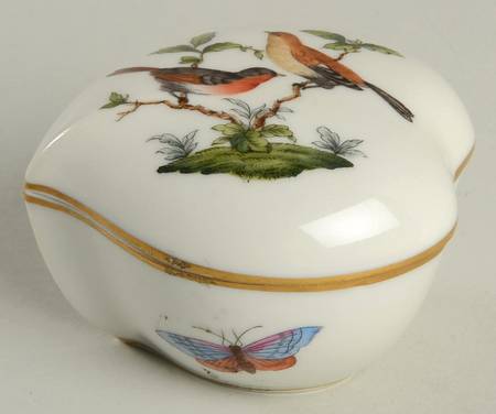 Rothschild Bird (RO) 3" Heart Shape Bon Bon & Lid