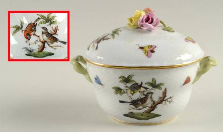 Rothschild Bird (RO) 4" Oval Bon Bon & Lid