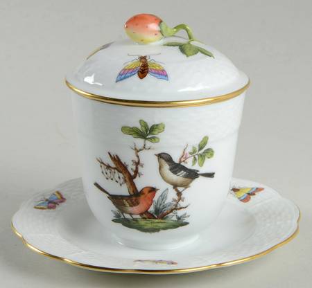 Rothschild Bird (RO) Jam/Jelly & Lid w/Attached Underplate