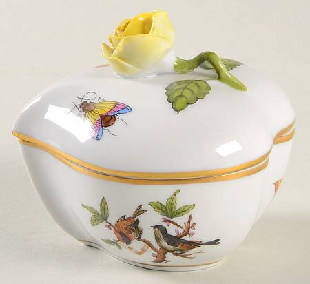 Rothschild Bird (RO) 3" Heart Shaped Box & Lid