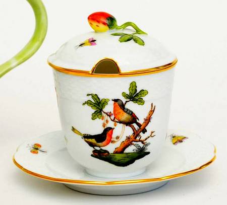 Rothschild Bird (RO) Jam/Jelly & Lid w/Attached Underplate
