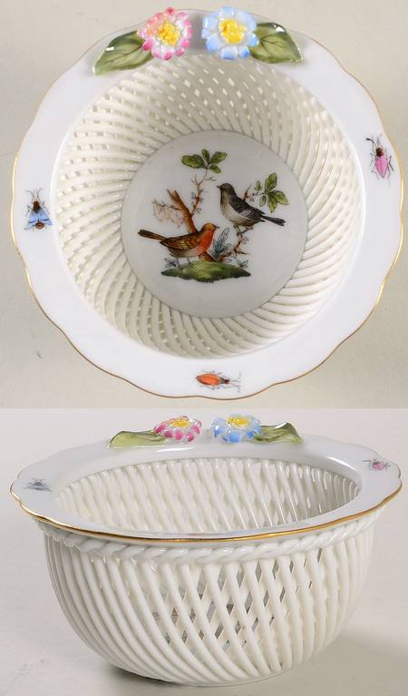 Rothschild Bird (RO) 4" Small Round Open Weave Basket