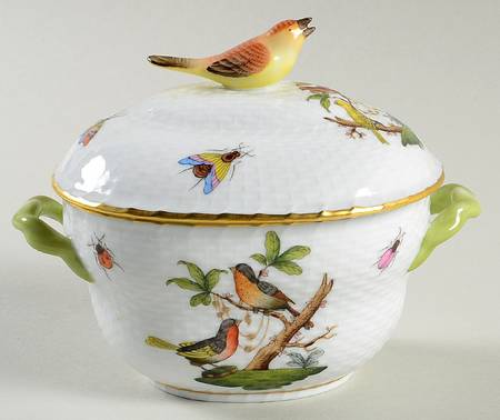 Rothschild Bird (RO) 4" Oval Bon Bon & Lid