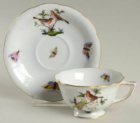 Rothschild Bird (RO) Footed Demitasse Cup & Saucer Set
