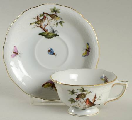 Rothschild Bird (RO) Footed Demitasse Cup & Saucer Set