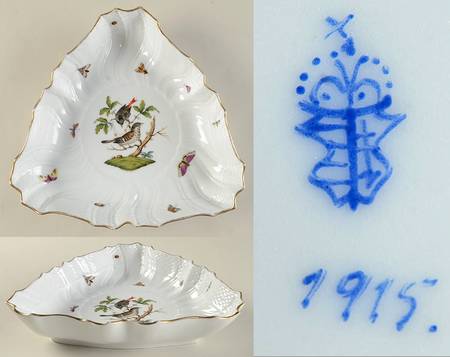 Rothschild Bird (RO) 10" Triangular Vegetable Bowl