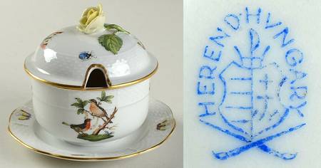 Rothschild Bird (RO) Jam/Jelly & Lid w/Attached Underplate