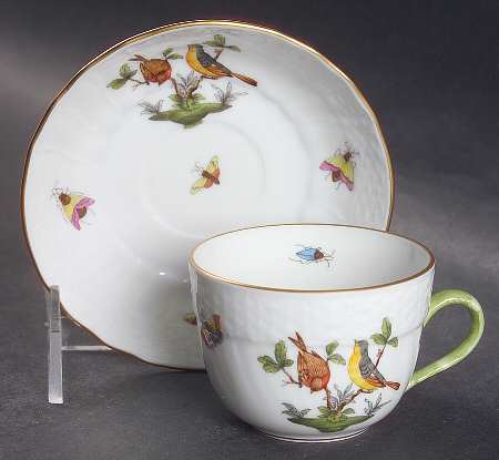 Rothschild Bird (RO) Flat Demitasse Cup & Saucer Set