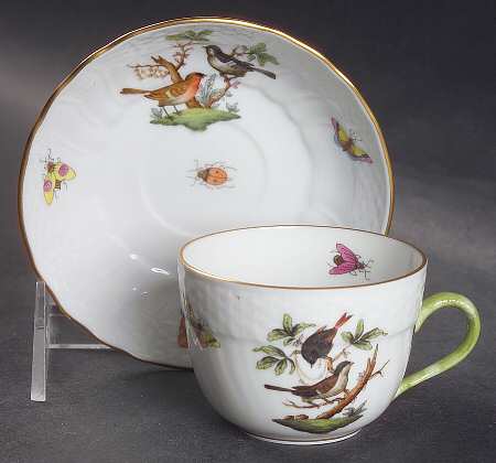 Rothschild Bird (RO) Flat Demitasse Cup & Saucer Set