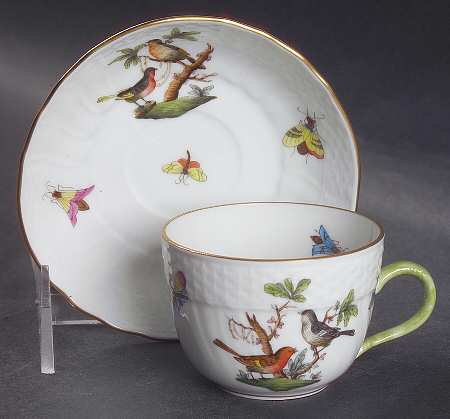 Rothschild Bird (RO) Flat Demitasse Cup & Saucer Set