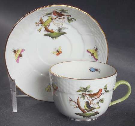 Rothschild Bird (RO) Flat Demitasse Cup & Saucer Set