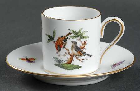 Rothschild Bird (RO) Flat Demitasse Cup & Saucer Set