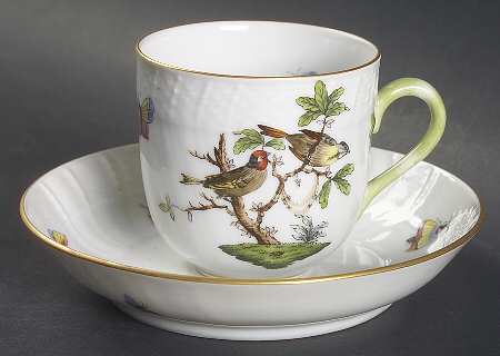 Rothschild Bird (RO) Flat Demitasse Cup & Saucer Set