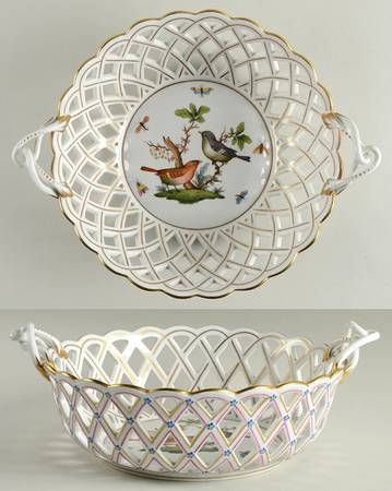 Rothschild Bird (RO) 8" Round Open Weave Basket
