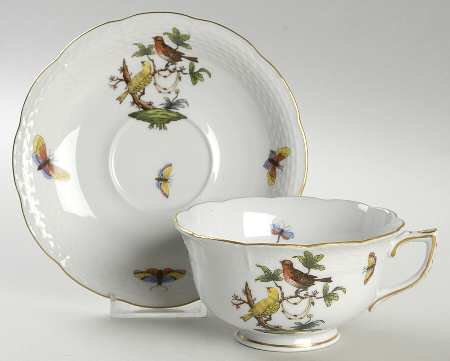 Rothschild Bird (RO) Breakfast Cup & Saucer Set by Herend