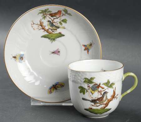 Rothschild Bird (RO) Flat Demitasse Cup & Saucer Set
