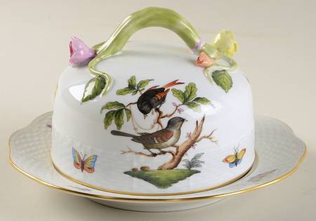 Rothschild Bird (RO) Round Cheese Dish & Lid