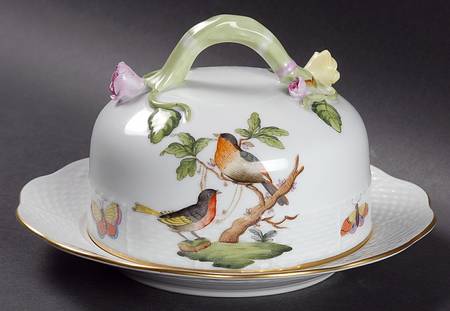 Rothschild Bird (RO) Round Cheese Dish & Lid