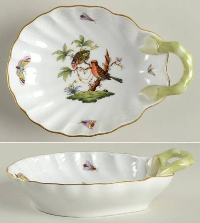Rothschild Bird (RO) 6" Handled Shell Shaped Dish