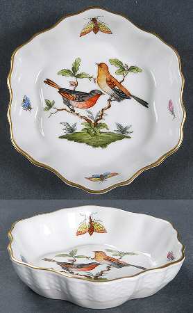 Rothschild Bird (RO) 4" Round Scalloped Dish