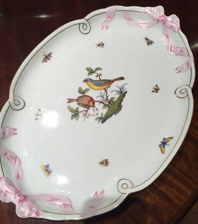 Rothschild Bird (RO) 15" Oval Ribbon Tray