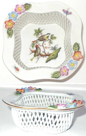 Rothschild Bird (RO) 4" Square Open Weave Basket