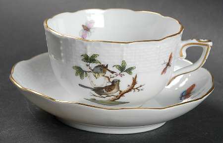 Rothschild Bird (RO) Flat Demitasse Cup & Saucer Set