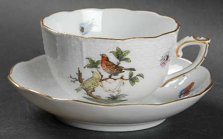 Rothschild Bird (RO) Flat Demitasse Cup & Saucer Set