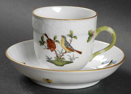 Rothschild Bird (RO) Flat Demitasse Cup & Saucer Set