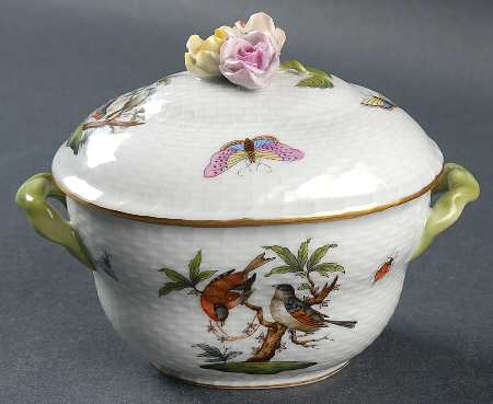 Rothschild Bird (RO) 4" Oval Bon Bon & Lid