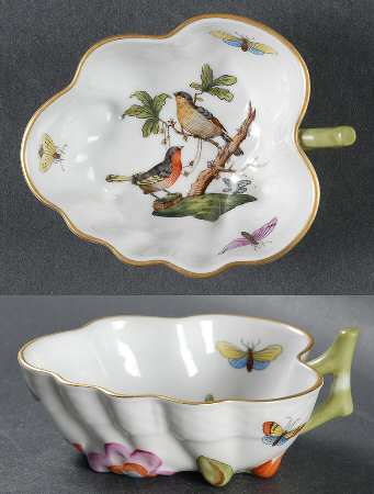 Rothschild Bird (RO) 4" Leaf Dish by Herend