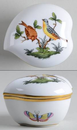 Rothschild Bird (RO) 3" Heart Shape Bon Bon & Lid