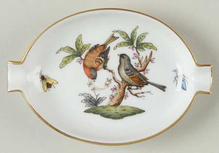 Rothschild Bird (RO) 4" Oval Ashtray with Lips