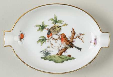 Rothschild Bird (RO) 4" Oval Ashtray with Lips