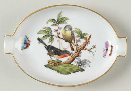 Rothschild Bird (RO) 5" Oval Ashtray with Lips