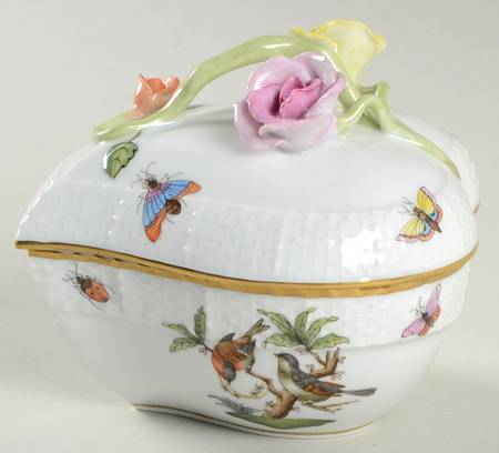 Rothschild Bird (RO) 3" Heart Shaped Box & Lid