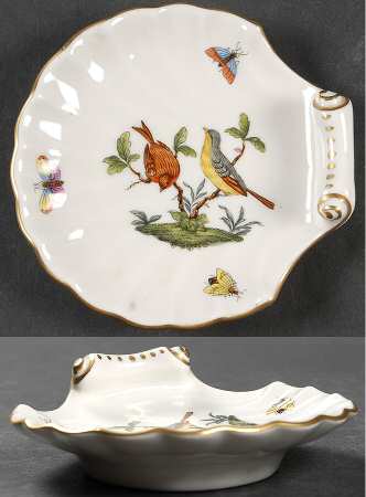 Rothschild Bird (RO) 4" Shell Shaped Dish by Herend