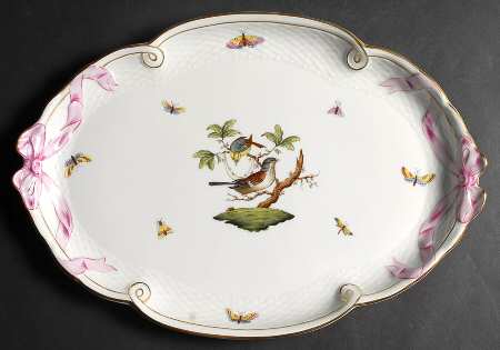 Rothschild Bird (RO) 15" Oval Ribbon Tray