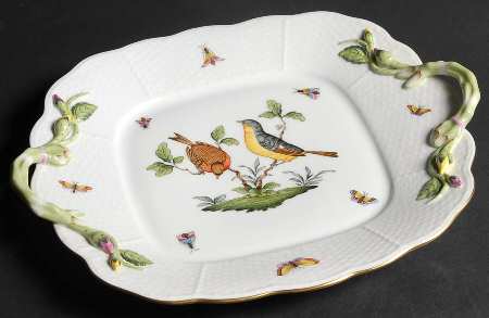 Rothschild Bird (RO) 11" Square Handled Cake Plate