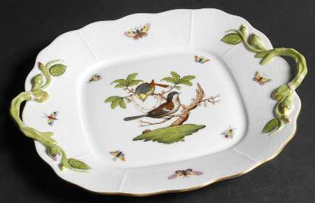 Rothschild Bird (RO) 11" Square Handled Cake Plate