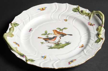 Rothschild Bird (RO) 12" Handled Chop Plate (Round Platter)