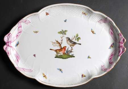 Rothschild Bird (RO) 16" Oval Ribbon Tray
