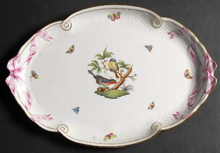 Rothschild Bird (RO) 15" Oval Ribbon Tray